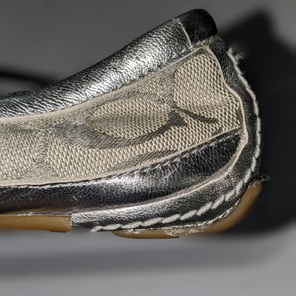 Coach Sarah Ballet Flats with a ribbon bow toe. - Picture 9 of 9